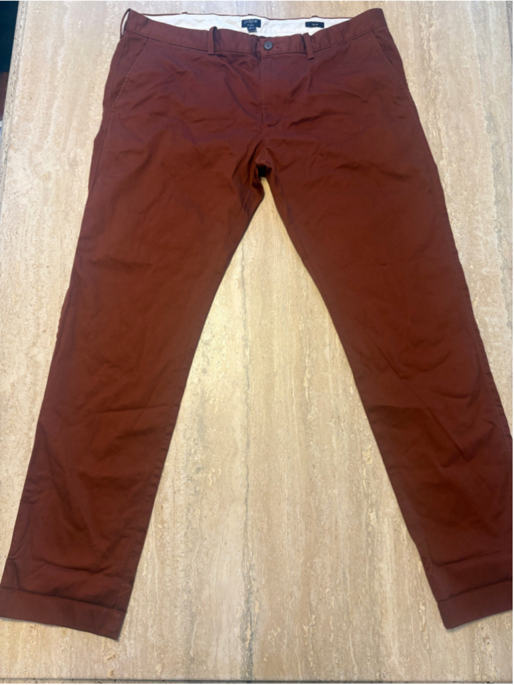 Men's J.Crew Slim Fit Chinos, Waist 38, Maroon